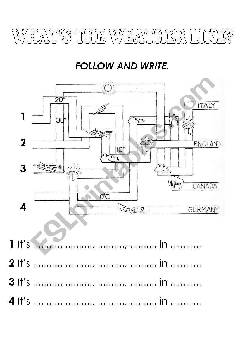 WEATHER - Follow and write worksheet
