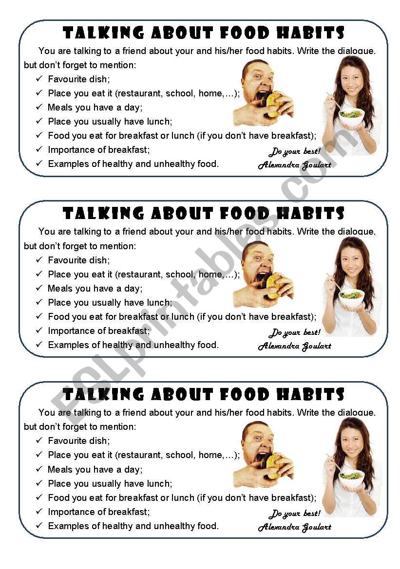Interview about food habits worksheet