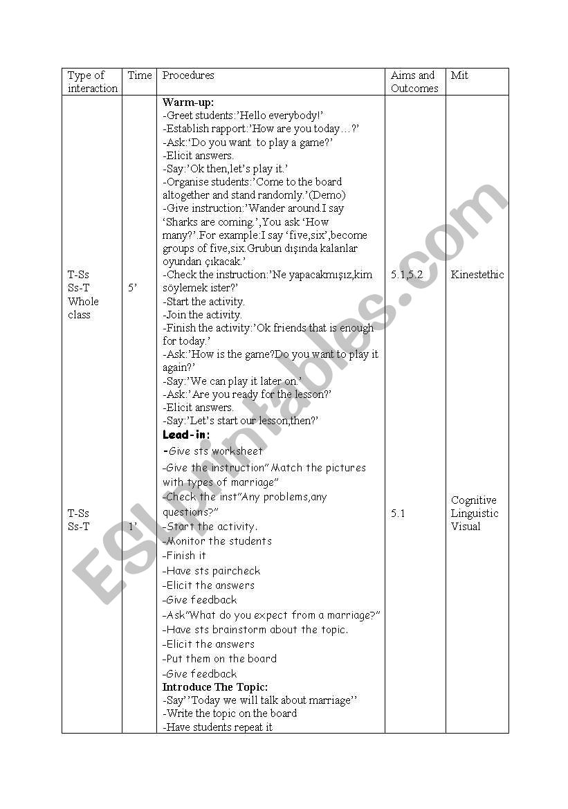 vocabulary lesson plan worksheet