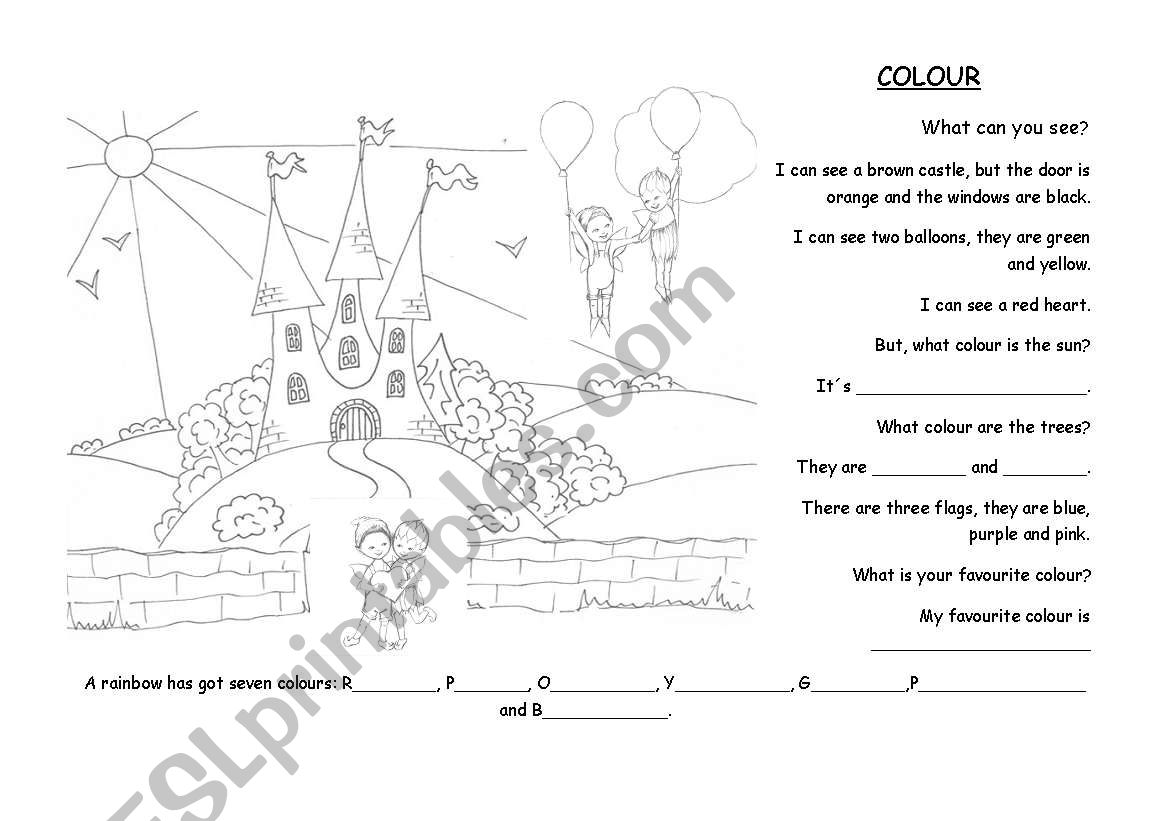 Read, colour and answer. worksheet