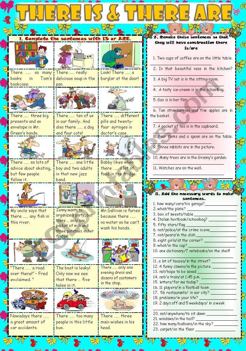 THERE IS & THERE ARE***Part 1 worksheet