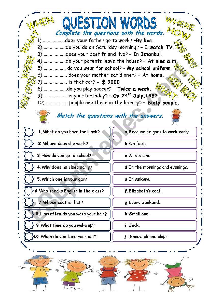 Question Words with Simple Present Tense