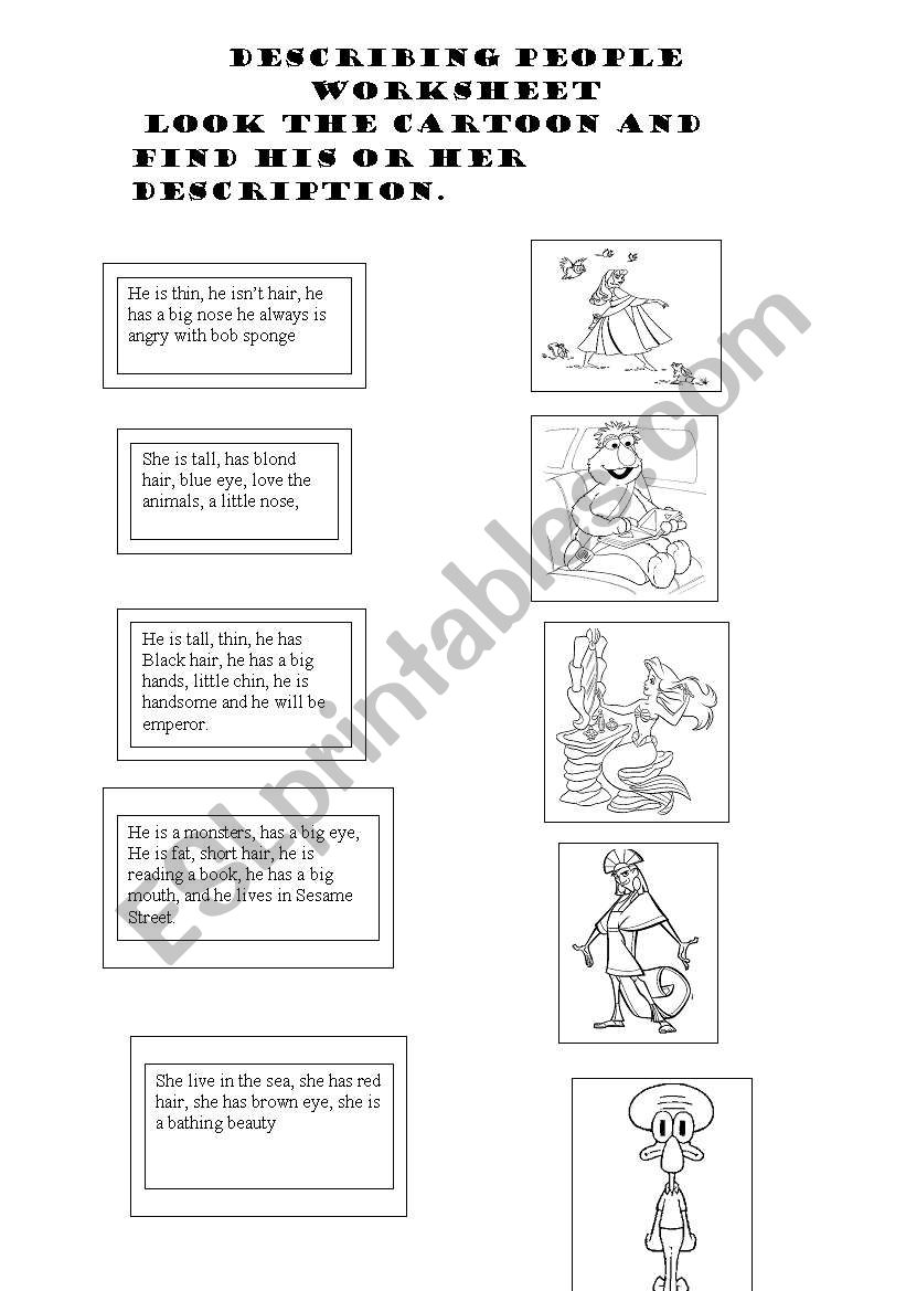 describing people worksheet
