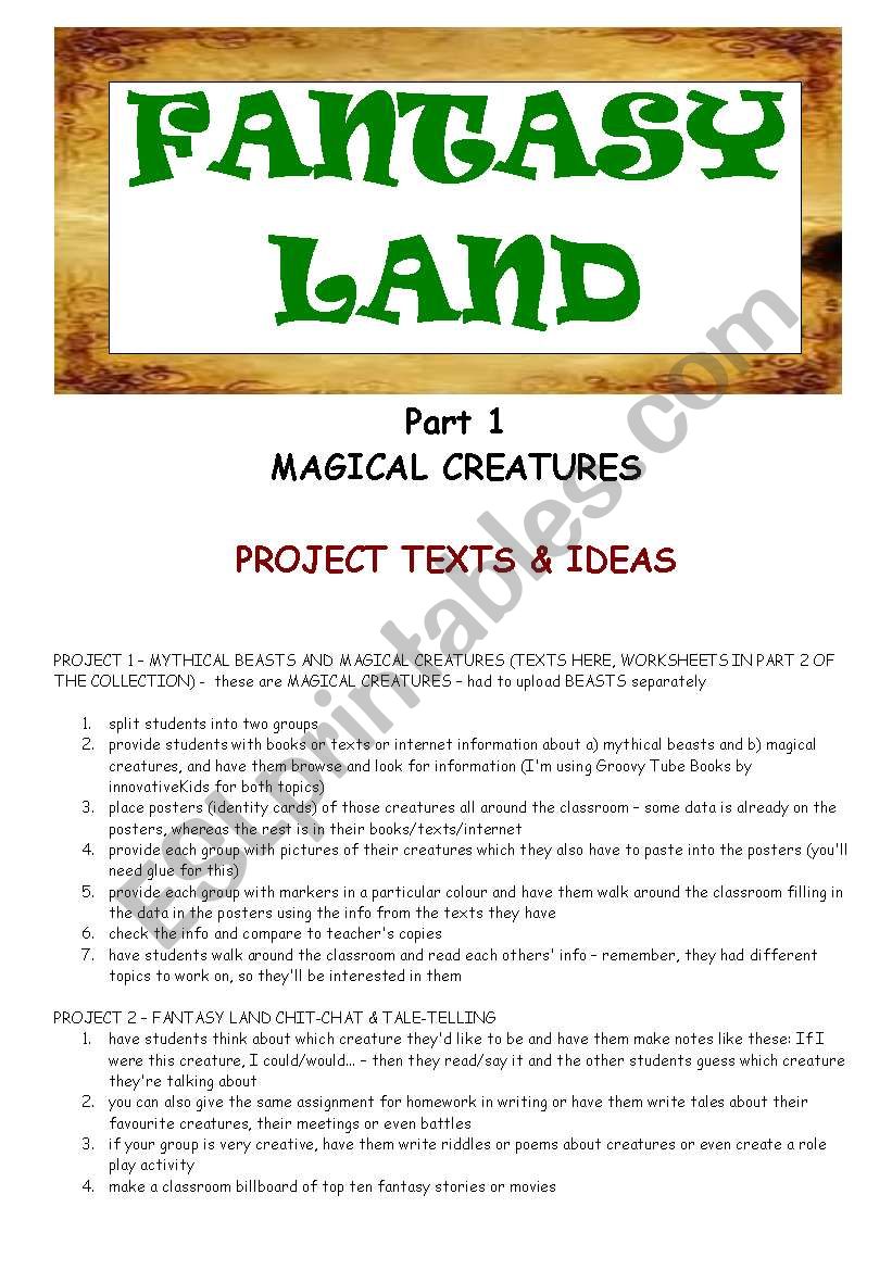 FANTASY LAND - MAGICAL CREATURES - PART 1