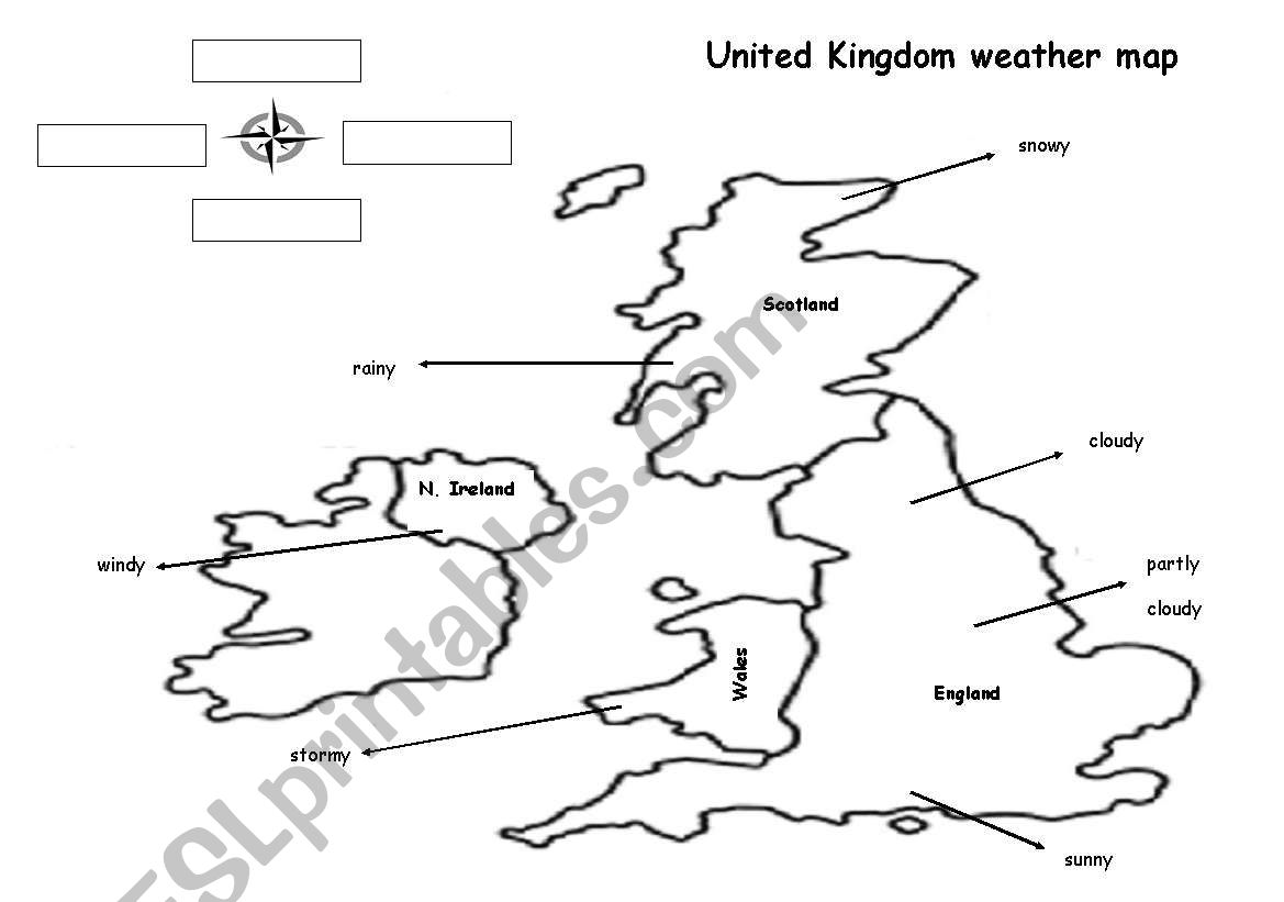 UK Weather Map worksheet