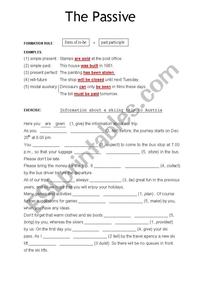 Passive Sentences worksheet