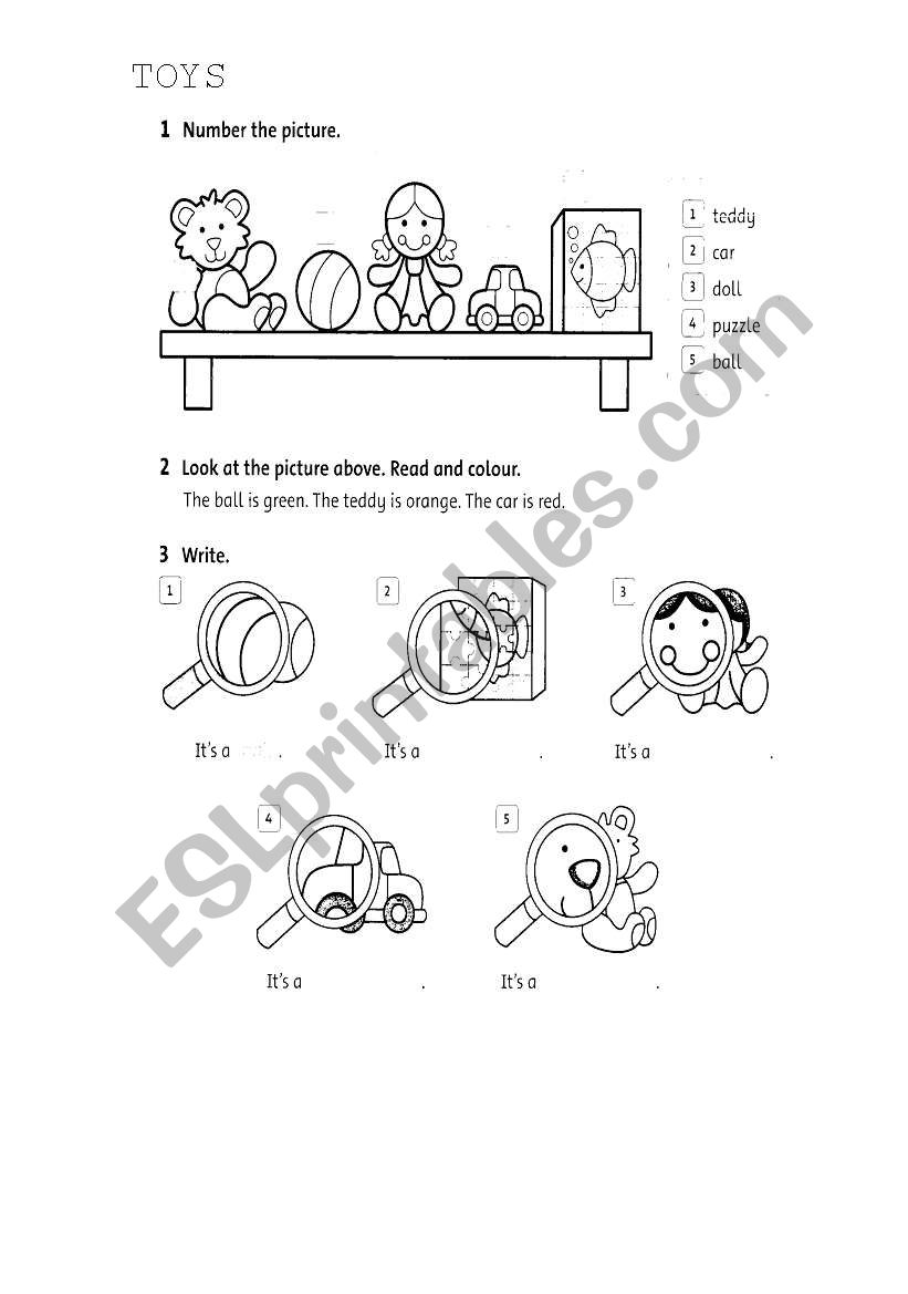 Toys worksheet