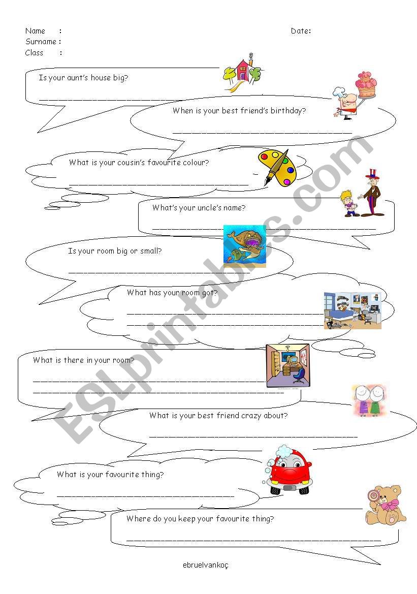 speaking questions worksheet