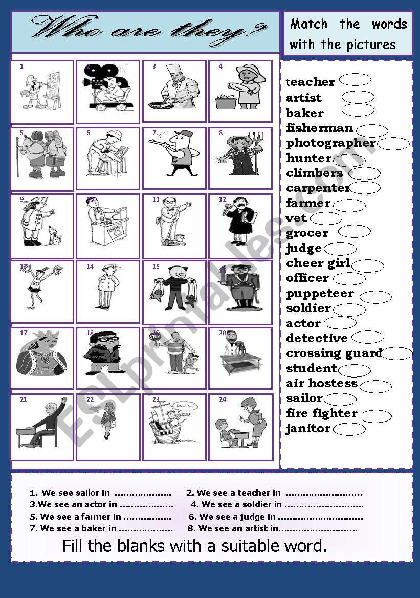 Who are they? worksheet