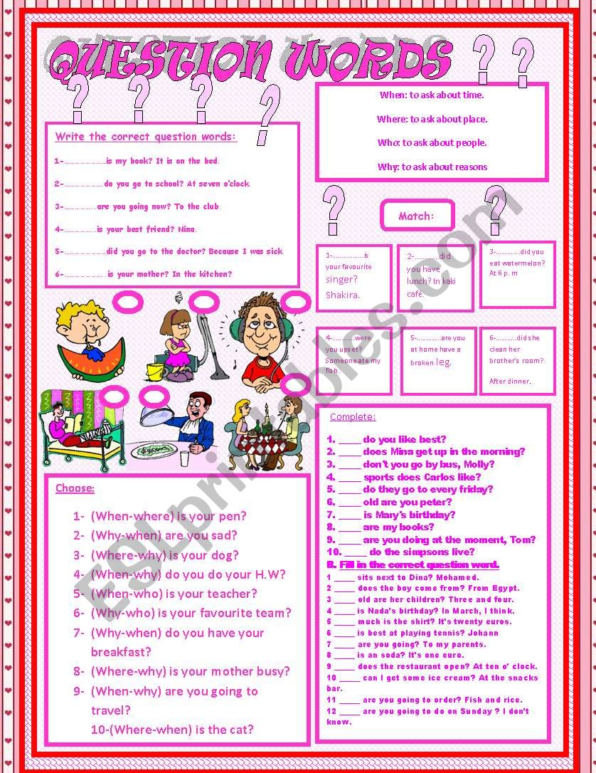 QUESTION WORDS worksheet