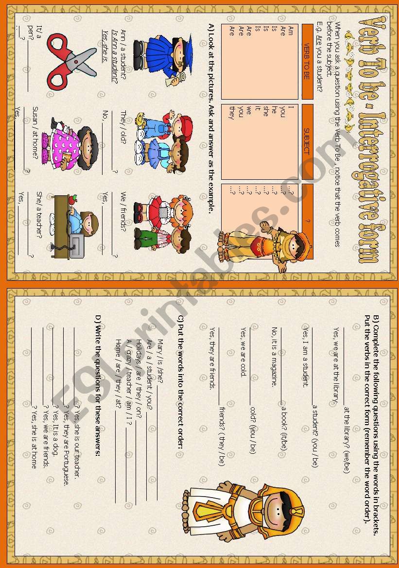 Verb To Be  worksheet