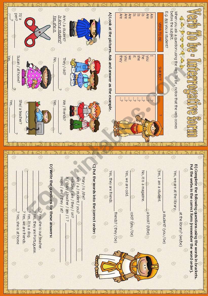 Verb To Be  worksheet