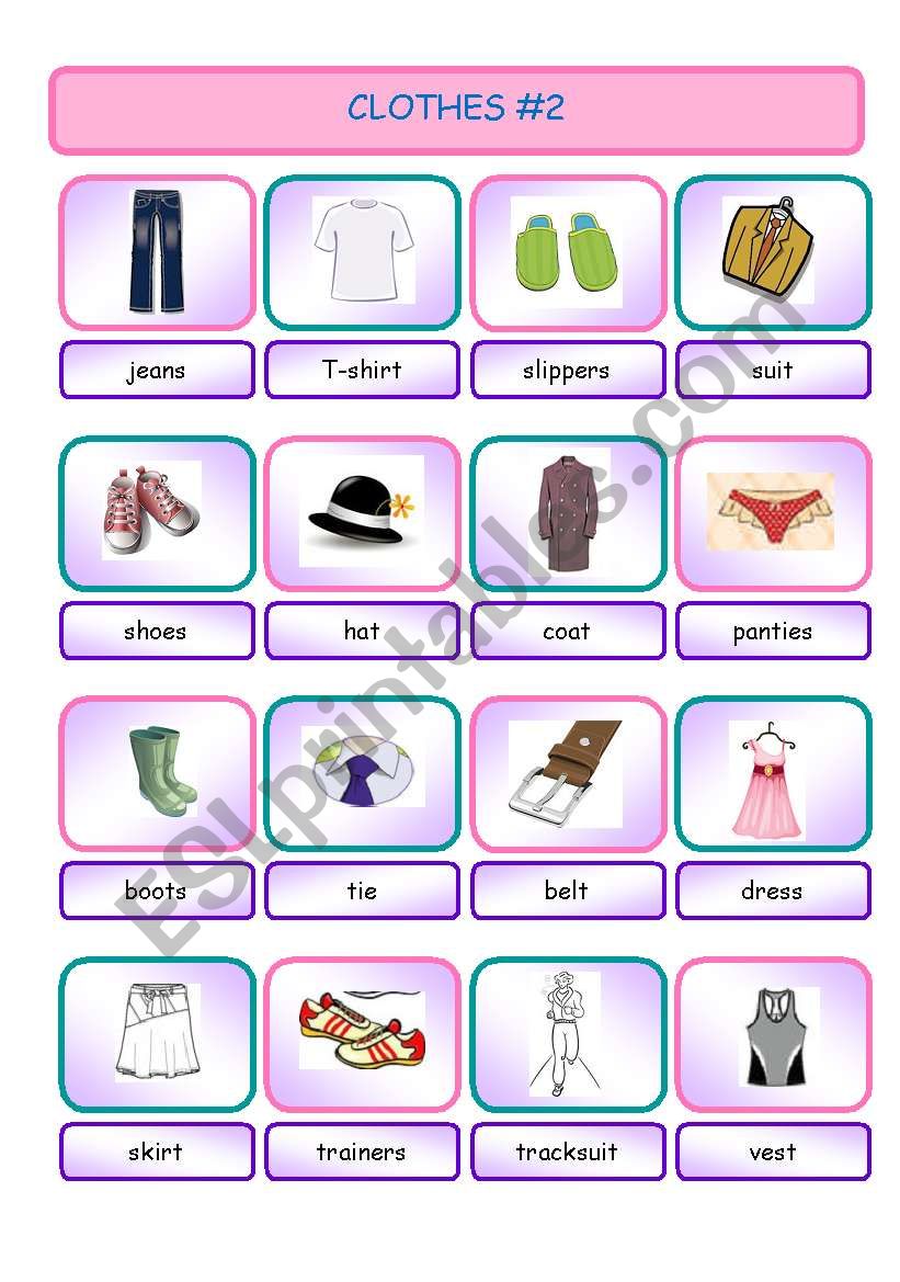 Clothes #2 worksheet