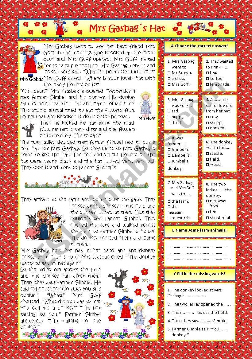 Mrs Gasbags Hat (2 pages) - KEY included
