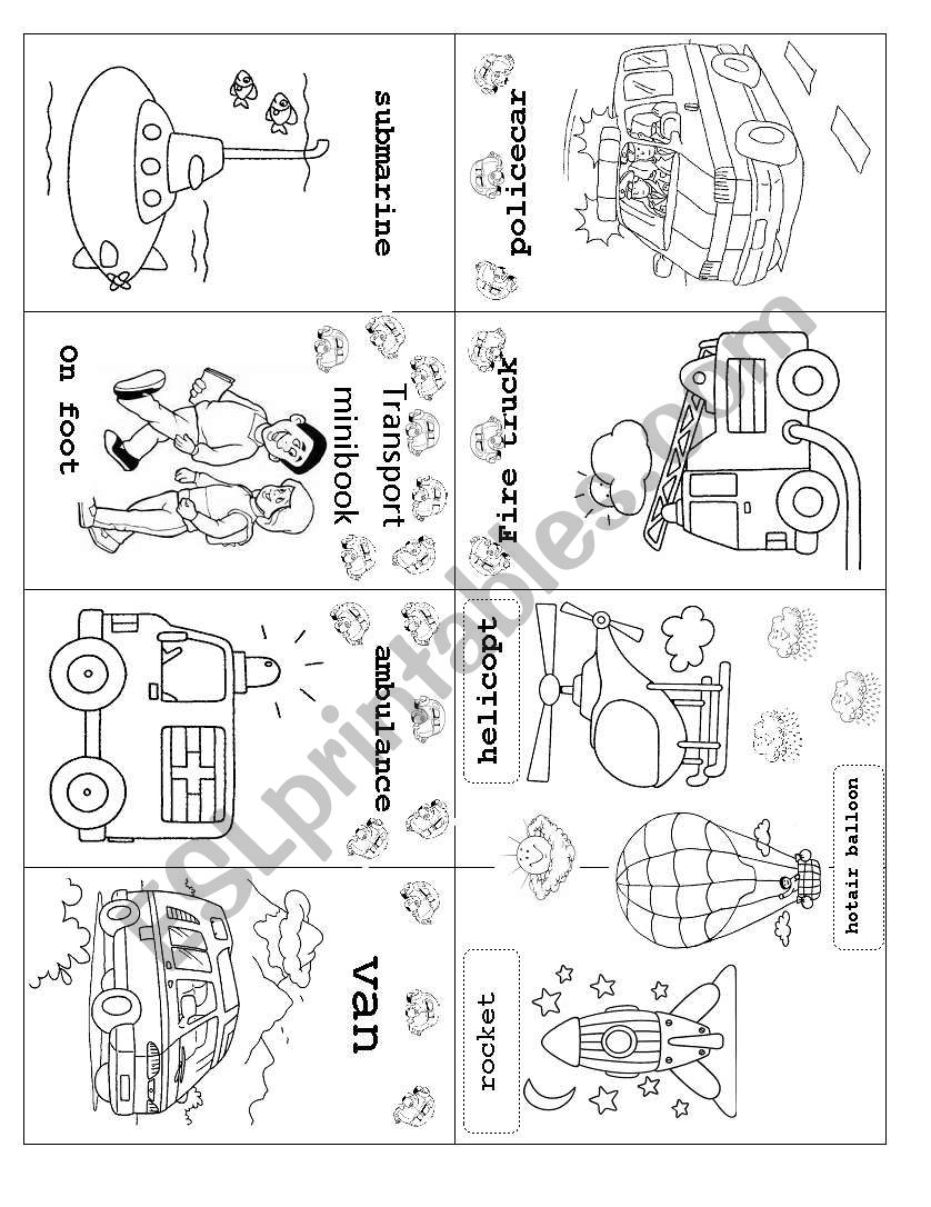 *** TRANSPORT MINIBOOK*** worksheet