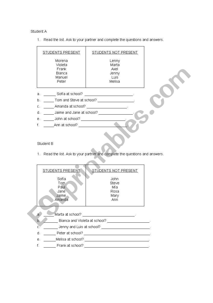 INFORMATIONAL GAP (WAS WERE) worksheet