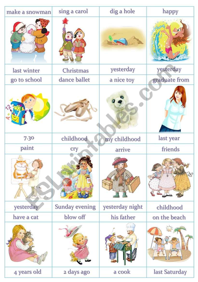 Speaking Cards - Past Simple worksheet