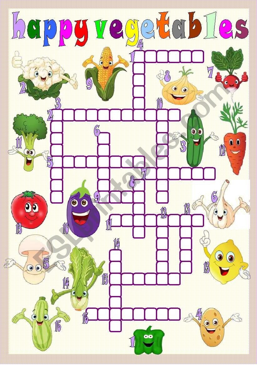 happy vegetables worksheet
