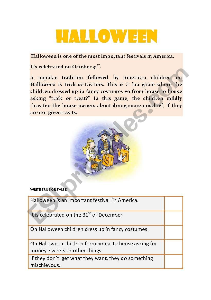 HALLOWEEN worksheet