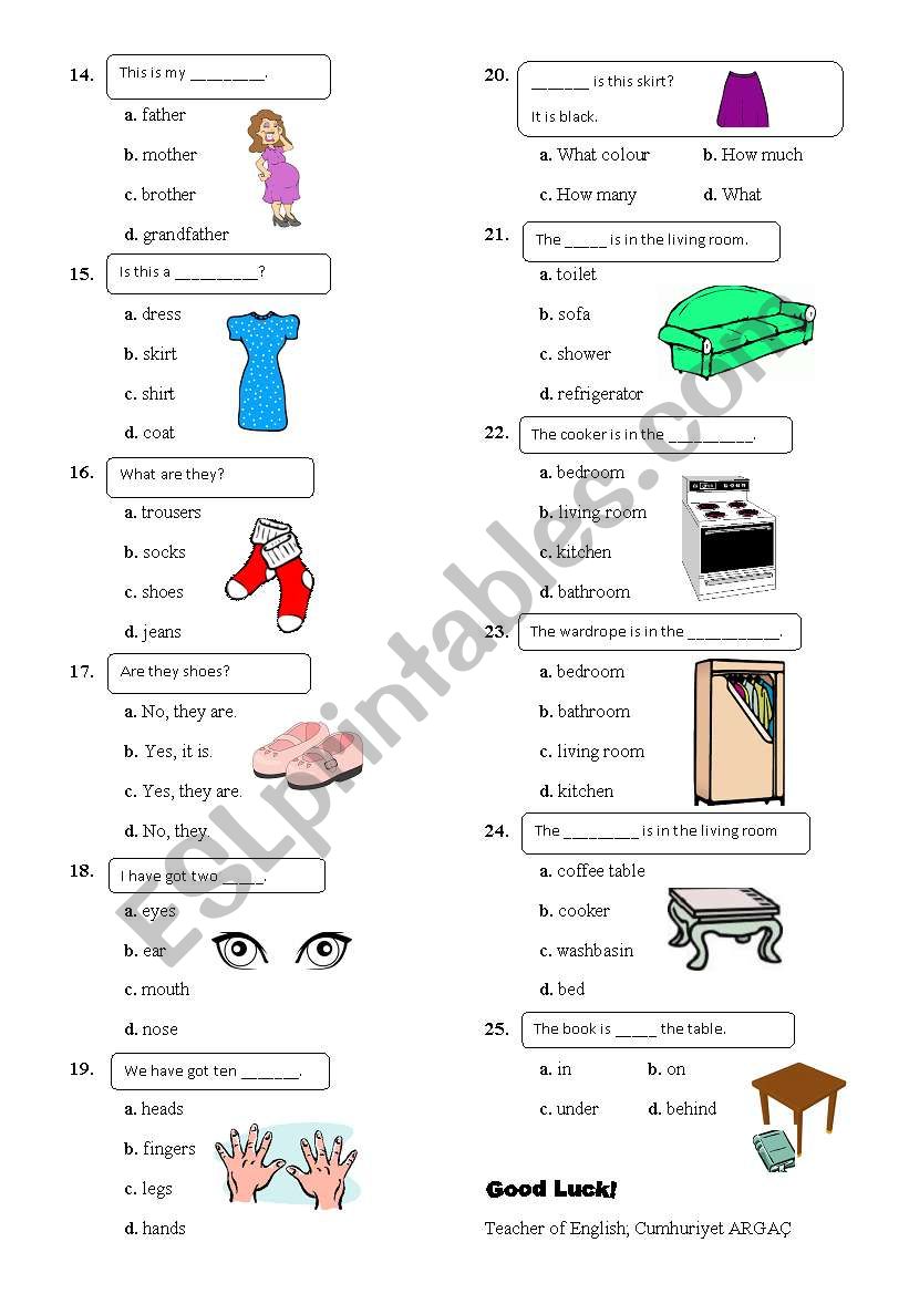 4th grades exam 3, page 2 worksheet