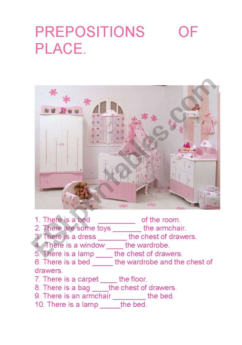 Prepositions of place worksheet