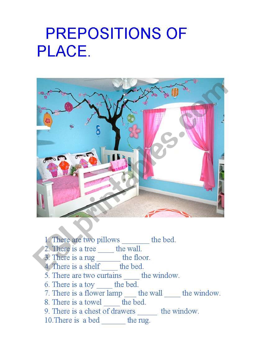 Prepositions of place worksheet