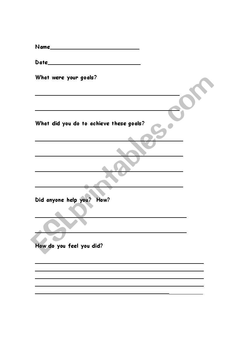 evaluation form worksheet