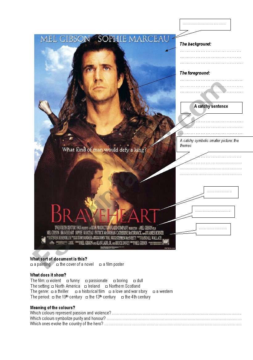 Braveheart Poster worksheet