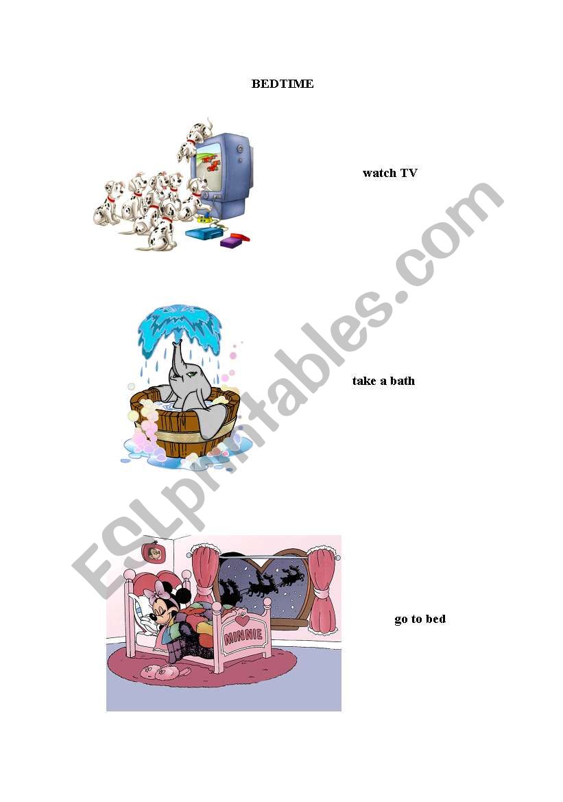 bedtime worksheet