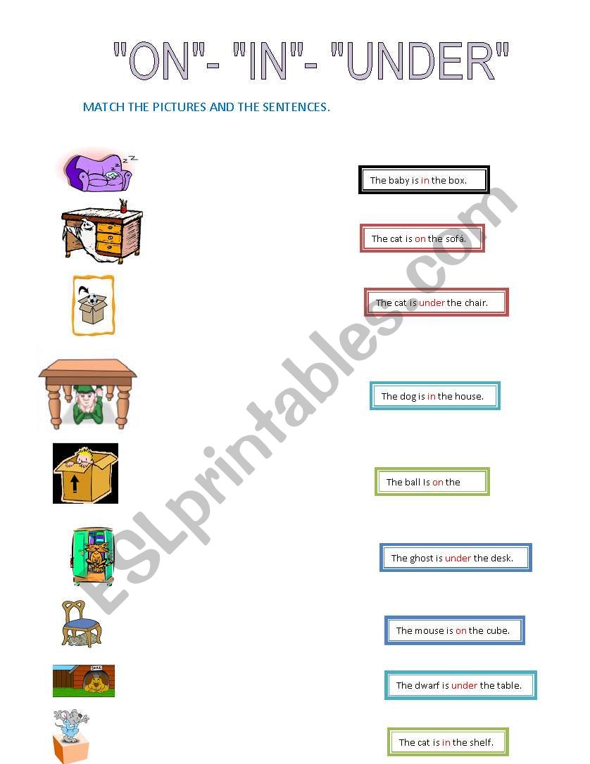 PREPOSITIONS worksheet