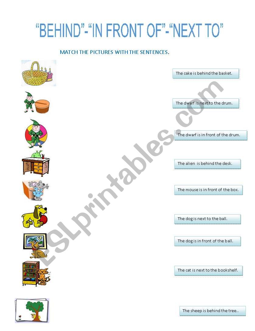 next to -behind- in front of worksheet