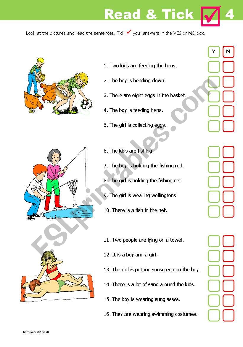 Read & Tick 4 worksheet