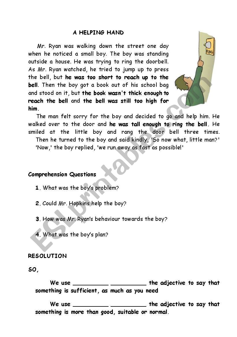 too/enough worksheet