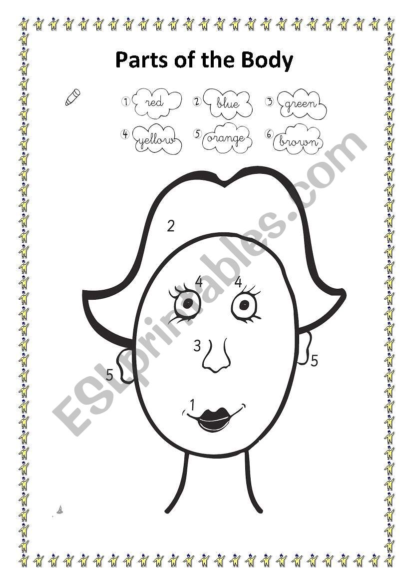Body Parts Colouring Activity worksheet