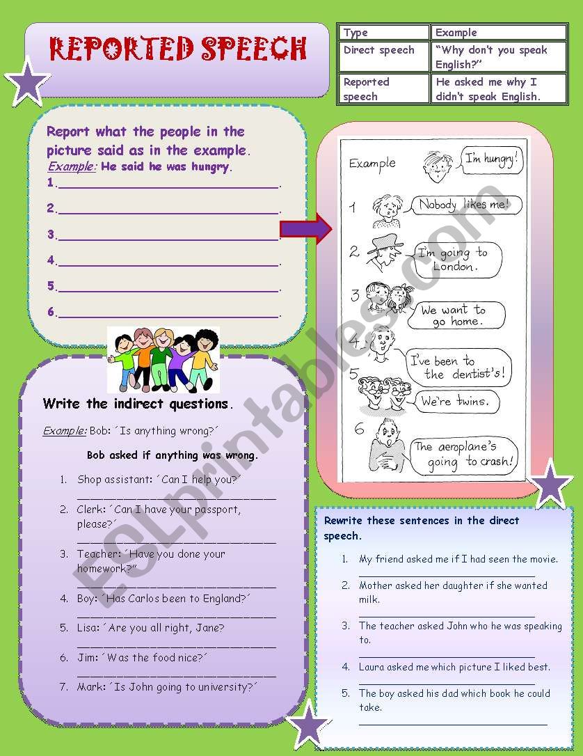 reported_speech worksheet