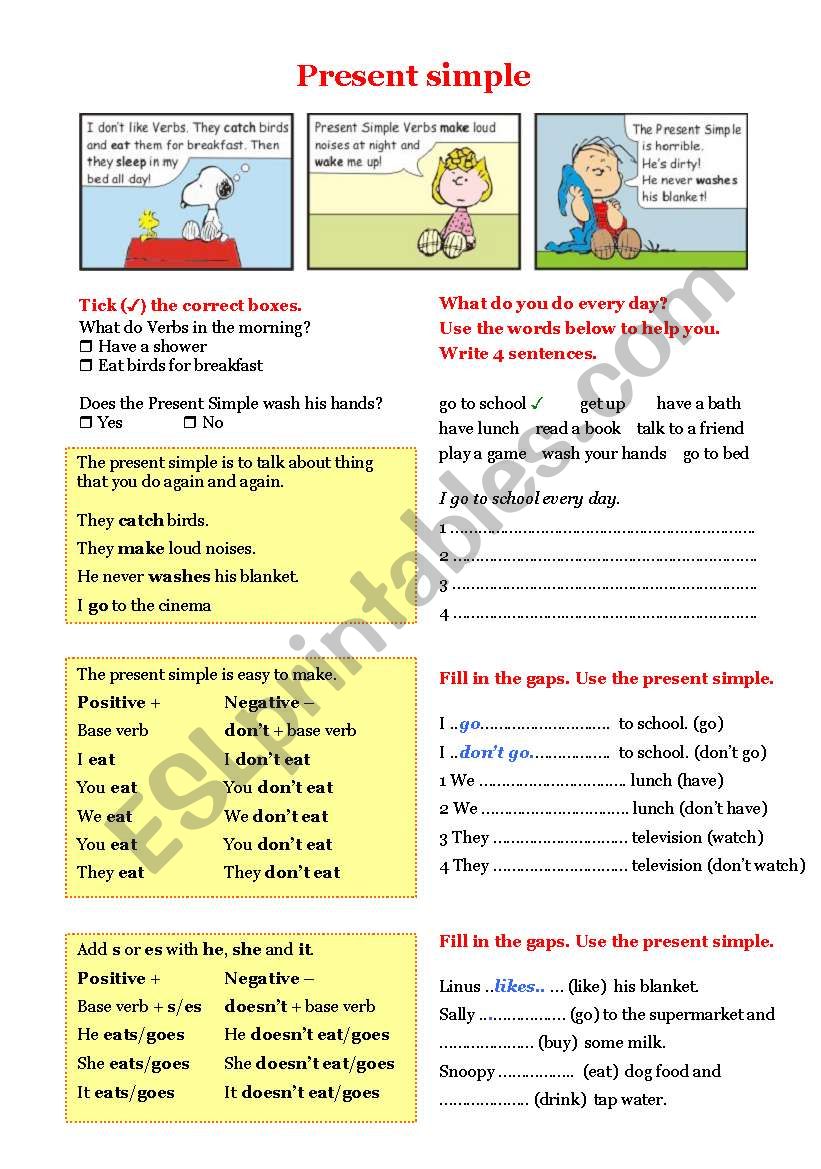 Grammar - Present Simple worksheet