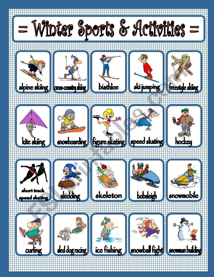 Winter Sports & Activities worksheet