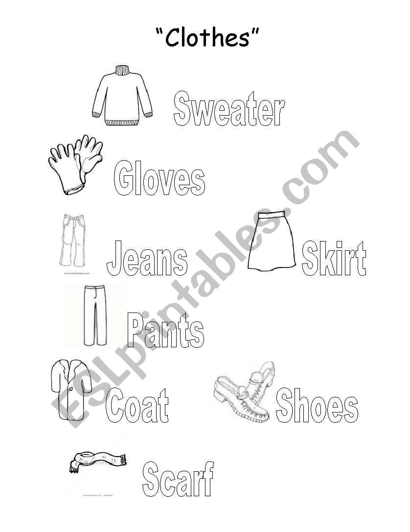 Clothes worksheet