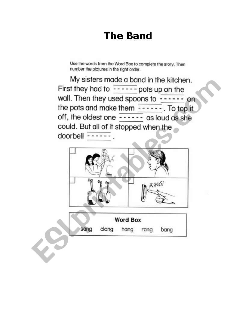 Fill in the blends  worksheet