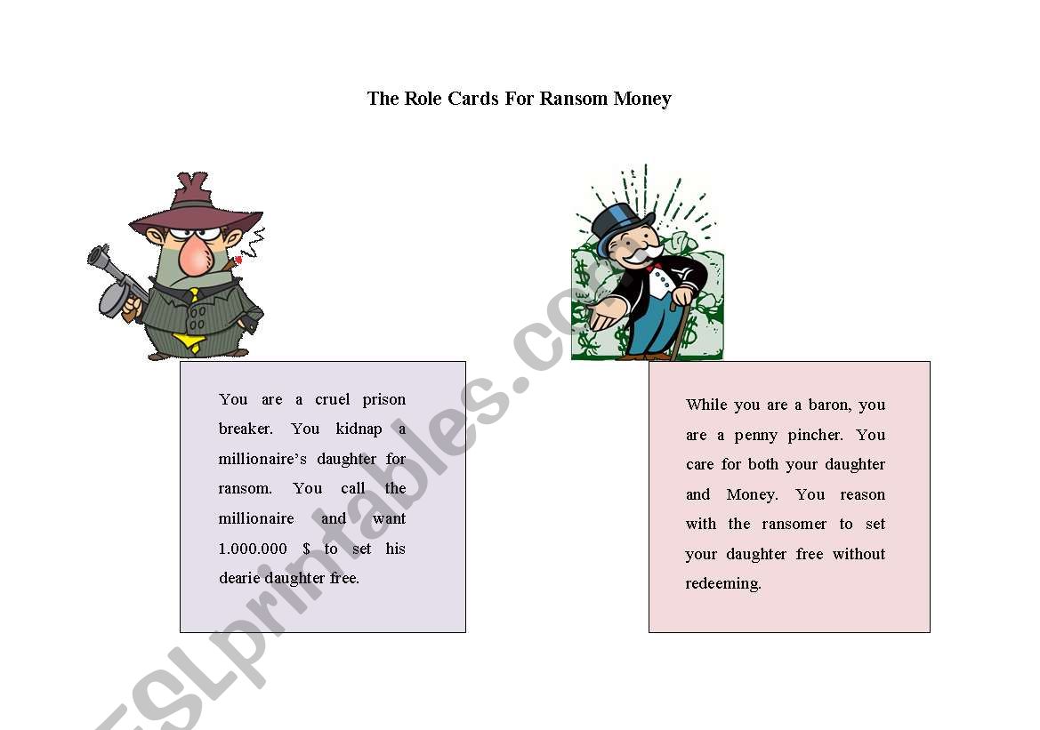 Speaking cards worksheet
