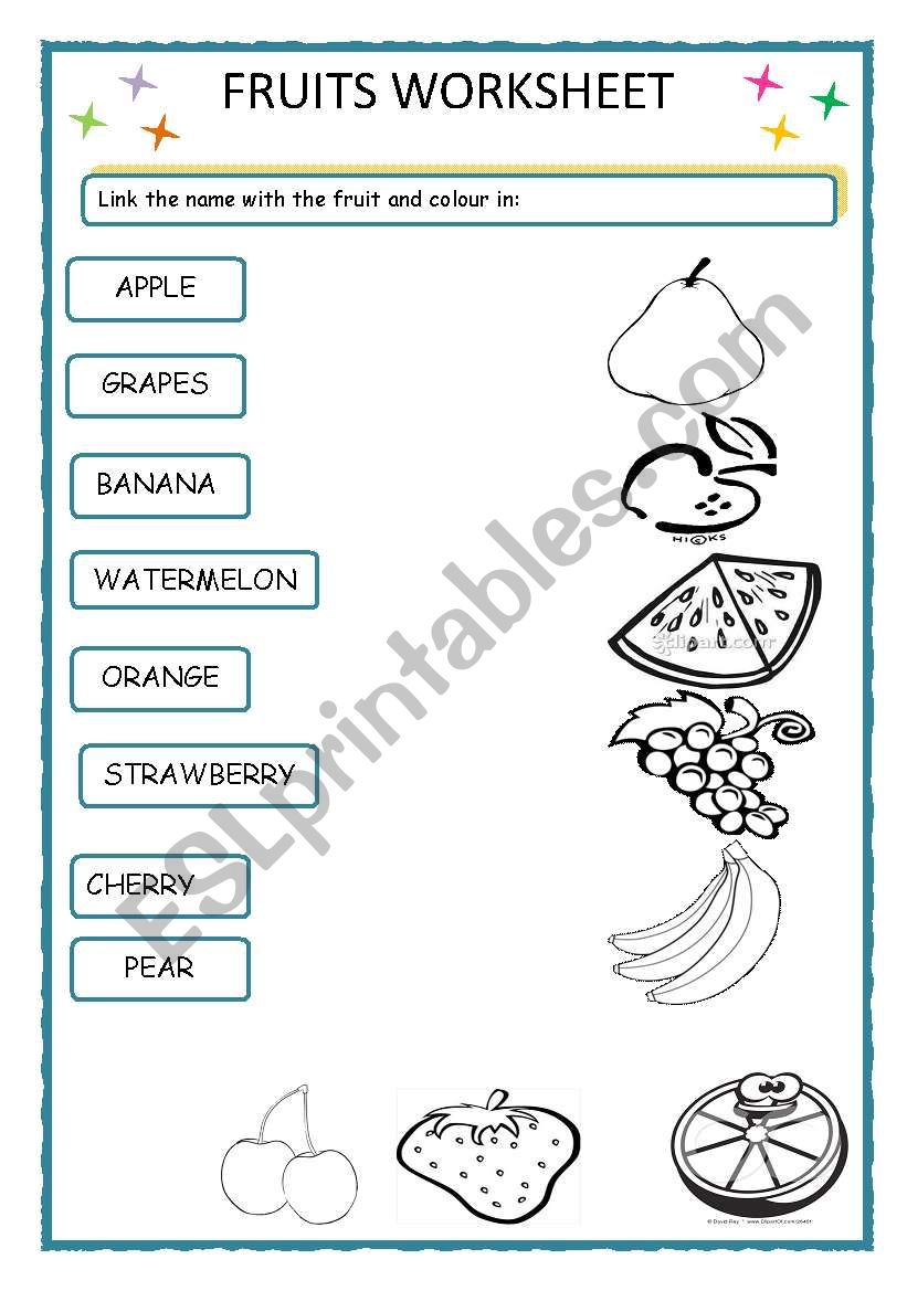 Fruits Worksheet worksheet