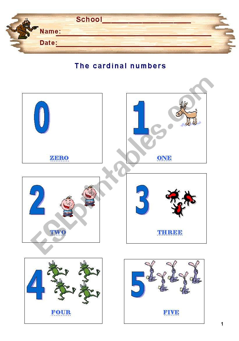 Numbers informationsheet worksheet