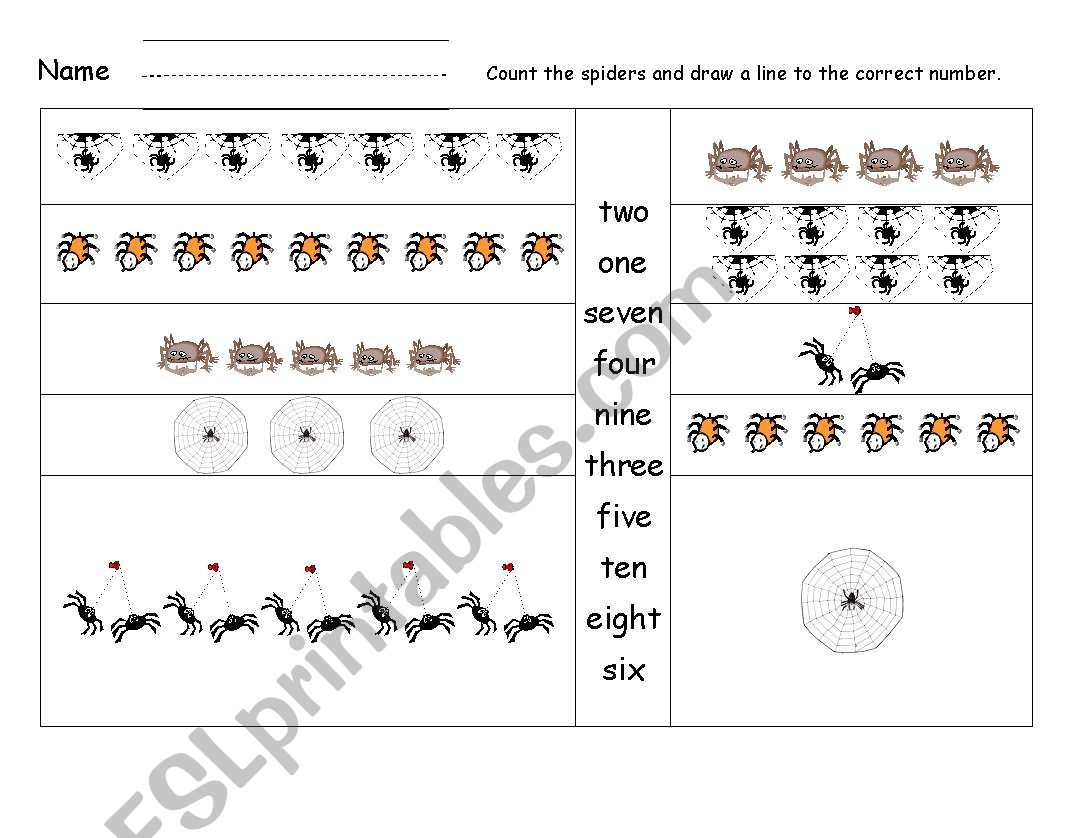 Count the Spiders worksheet
