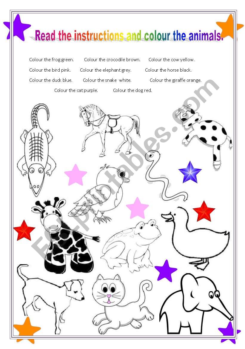 Read and Colour worksheet