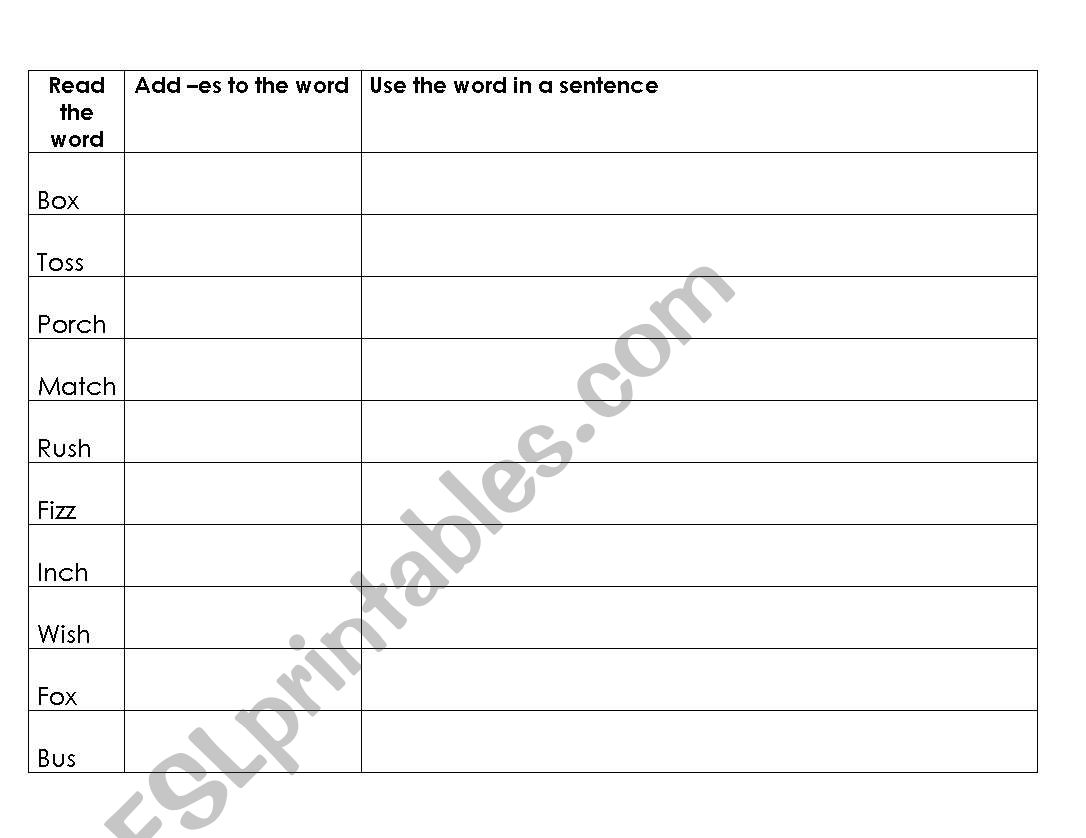 -es worksheet worksheet