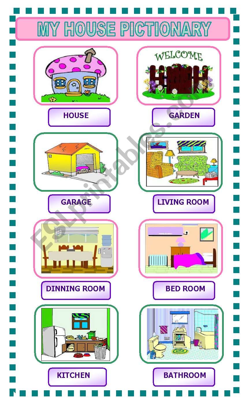 HOUSE PICTIONARY worksheet