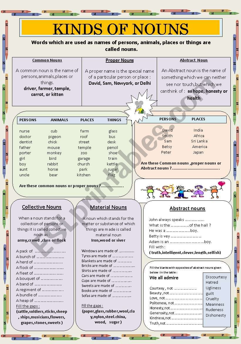 Nouns worksheet