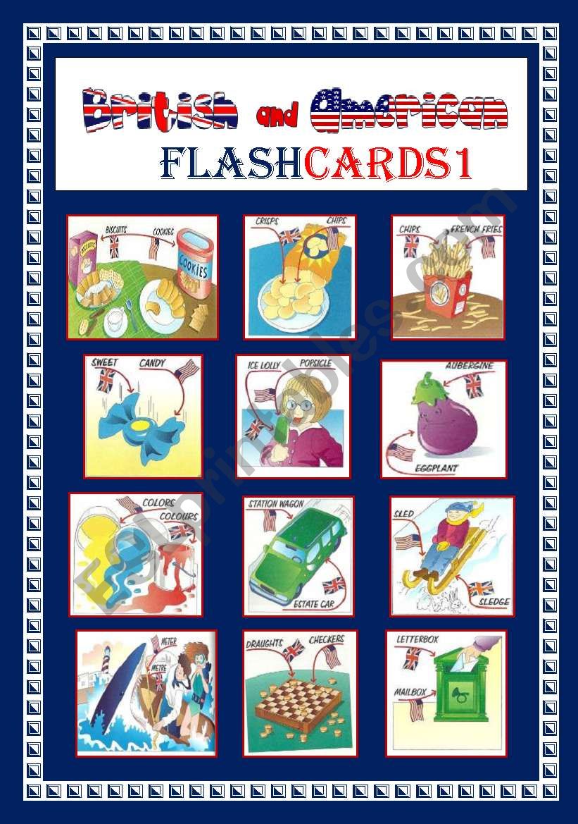 ENGLISH AND AMERICAN FLASHCARDS 1