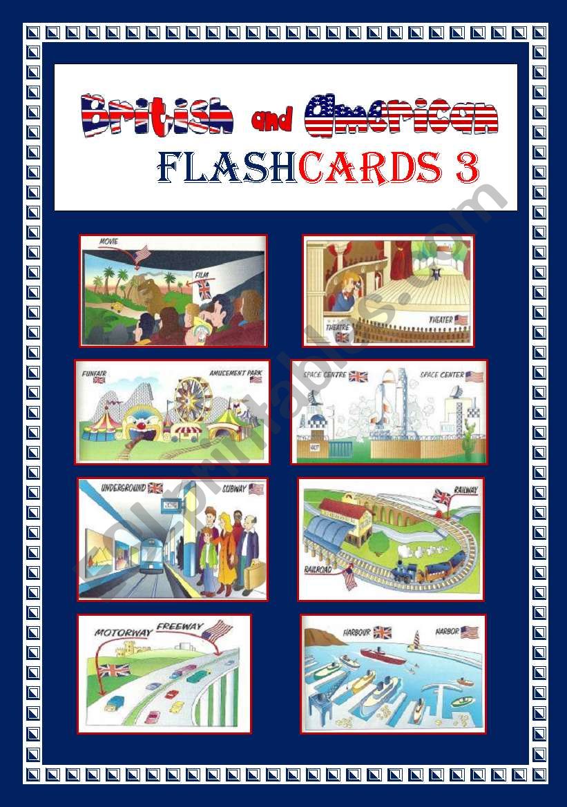 ENGLISH AND AMERICAN FLASHCARDS 3