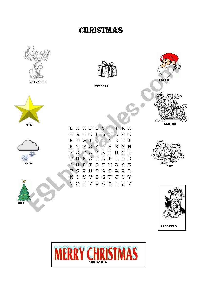 Christmas puzzle worksheet